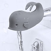 abordables Limpiando suministros-Cubierta de grifo de bañera de silicona con forma de ballena: suave, duradera y segura para los más pequeños, azul &amp;Opciones grises, ideales para la seguridad del baño y el tiempo de juego, cubierta