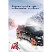  10pcs Heavy-Duty Reusable Anti-Slip Snow Tire Chains - Durable Plastic Suitable for ATVs Cars Trucks & SUVs - Essential Emergency Driving Safety Accessory (Recommended for 315/35 to 21 Size Tyres)