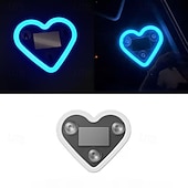 billiga Invändiga bilaccessoarer-Solcellsdrivna bilinteriör miljöljus hjärtformade neon LED-fönsterljus inredningsbelysning idealisk för fordonstillverkning LED miljöbelysning Alla hjärtans dag-present
