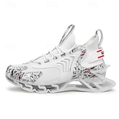 Χαμηλού Κόστους Ανδρικά Παπούτσια Τρεξίματος-Ανδρικά λευκά και γκρι αθλητικά αθλητικά παπούτσια - παπούτσια υψηλών επιδόσεων με αναπνεύσιμο σχεδιασμό για τρέξιμο, υπαίθριες δραστηριότητες και καθημερινή χρήση