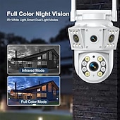 Недорогие IP-камеры для помещений-IP-камера с двумя объективами, полноцветная, ночное видение, обнаружение движения, двусторонняя голосовая беспроводная камера, наружная, внутренняя, домашняя охранная интеллектуальная Wi-Fi PTZ-камера