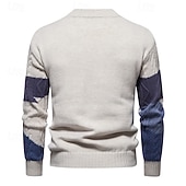economico maglione pullover da uomo-Per uomo Maglione Jacquard Felpa Maglione A Coste Treccia Maglia Top Regolari Patchwork Blocco di colore Semplice Girocollo Maglieria Contemporaneo Casuale Abbigliamento quotidiano Abbigliamento