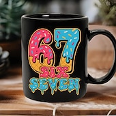 cheap Mugs &amp; Cups-67 Meme Mug Funny Gift Coffee Mug Vibrant Ice Cream Dripping 67 Design Perfect Sweet Gift for Dessert Lovers Friends or Coworkers