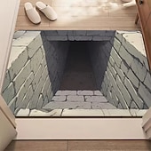 Недорогие Коврики-3D оптическая иллюзия коврик для двери визуальная ловушка напольный коврик нескользящий впитывающий для ванной душа дверного проема indoors outdoors диатомит быстрое высыхание впитывающий 20 x 31 дюйм