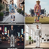 economico Pantaloni casual stampati da uomo-Martedì grasso Per uomo Piume Inchiostro splash Carnevale Pantaloni Pantaloni da discoteca Pantaloni a zampa d'elefante anni '60 e '70 Misura del girovita medio Vintage Retrò Feste Ferie Tasche