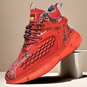 abordables Zapatillas Informales-Hombre Zapatillas de deporte Zapatos de Navidad Forro de Lana Zapatos para correr Zapatos de Paseo Casual Punto Cómodo Antideslizante Transpirable Botines / Hasta el Tobillo Cordones Negro Blanco Rojo
