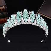 abordables Tiara &amp; Coronas-Tiaras de la corona Vestimenta de Cabeza Legierung Boda Cumpleaños Elegante Estilo lindo Con Cristal Celada Sombreros