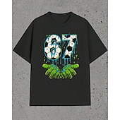  Хлопок Дети Мальчики Черный Белый Графика Футбол Забавный сленг 67 Футболка Блуза Вырез под горло С короткими рукавами на открытом воздухе На каждый день Мода Уличный стиль Оригинальный рисунок