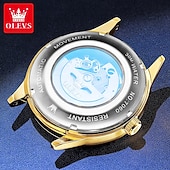 halpa Mekaaniset kellot-OLEVS Miesten Mekaaninen Kello Luksus Muoti Liiketoiminta Rannekello Automaattinen Mekaaninen Kello Vesitiivis loistava Ruostumaton Teräs Viikko Miesten Kello