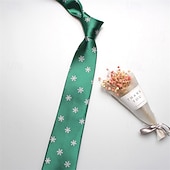 baratos Gravatas e Laços Borboleta para Homem-Homens Gravatas Gravata de Natal Moda Clássico Contemporâneo Moderno Padrão Floco de Neve Natal Festas &amp; Noite