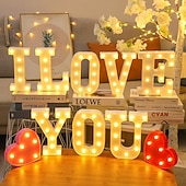 cheap Decorative Lights-Happy Birthday/Marry Me Marquee Light Up Letters, LED Letter Number Light Sign with Round Light Decoration for Birthday Home Table Decor