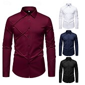 baratos Fantasias masculinas dos anos 1920-Loucos anos 20 Anos 20 Retro Vintage Blusa / Camisa Mafioso Padrinho Corte Justo Fantasia Homens Baile de Máscaras Traje de festa para noite Negócio / Cerimônia / Casamento Festa de Solteira Adulto