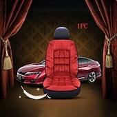 abordables Fundas de asiento para coche-Funda de asiento de coche de invierno, acolchada, gruesa, afelpada, con diseño de cuadros, suave, cómoda y cálida. Cojín universal para el asiento delantero.