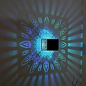 levne Venkovní nástěnná světla-2 ks solární čtvercové nástěnné světlo venkovní vodotěsné nádvoří světlo s dutou projekcí nástěnné světlo vánoční domov zahrada veranda balkon vnější stěna dekorace krajinářské světlo