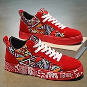 economico Sneakers Casual-sneakers casual rosse da uomo: alla moda e comode, perfette per l'uso quotidiano, lo street style e le uscite informali