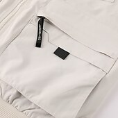 abordables veste de sport-Homme Veste Légère Veste Cargo Veste Décontractée Vacances Quotidien Résistant à l&#039;usure Avec Poches Automne Hiver Uni Mode Classique Col montant Régulier Noir Jaune Orange Bleu de minuit Beige Veste