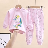 billiga Pyjamas-Småbarn Pojkar 2 delar Pyjamasset Långärmad Z17 Z29 Z13 Ensfärgat Djur Vår Höst Förtjusande Hem 7-13 år