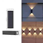 baratos Candeeiros Luzes de Exterior-Conjunto de 4 luminárias solares de parede para exterior, à prova d'água, para pátio, jardim, varanda, cerca ou alpendre, ideais para decoração de Natal e feriados.