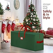 billige Julelagring-1 ekstra stor oppbevaringspose for juletre – kan holde flere trær, laget av slitesterk PVC, design med dobbel glidelås, robuste håndtak, oppbevaring av trær