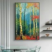 halpa puuöljymaalauksia-käsintehty öljymaalaus kankaalle seinälle koristeeksi abstrakti vaahterametsä kodin sisustukseen venytetty kehys roikkuu maalaus/rullattu kehyksetön venyttämätön maalaus