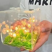 halpa Uutuudet-Luova tee-se-itse tulppaanikukkameripaketti kolmikirjaiminen pieni yövalo materiaali paketti tyttöystävälle pariskunnalle ystävänpäivälahja