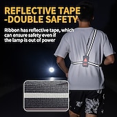 お買い得  キャンプ用ライトとランタン-胸部夜間ランニング ライト、ウェアラブル サイクリング ライト、LED マルチライト、屋外スポーツ用赤色ライト警告灯、USB 充電式ランニング ライト。