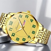 baratos Relógios Quartz-Relógio de Pulso Masculino Avançado Relógio de Quartzo Masculino Fashion Relógio Luminous com Calendário A Melhor Opção de Presente para Homens