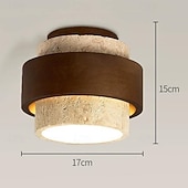 economico Design Anello e Rotondo-plafoniera semplice in travertino nero, lampada da soffitto semi-incassata, apparecchi di illuminazione E27 a 1 testa da posizionare vicino al soffitto, lampada a sospensione semplice e creativa, per