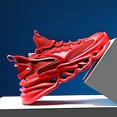 economico Scarpe da Corsa per Uomini-scarpe da corsa rosse da uomo a tema natalizio: leggere, traspiranti e alla moda, perfette per il fitness durante le vacanze e le attività all'aperto