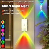 voordelige Decoratieve lichten-Draadloze LED-wandlamp met 7 kleuren, bewegingssensor voor binnen, wandlampen met oplaadbare batterij van 1500 mAh voor slaapkamer, nachtkastje, gang, binnenplaats, deuropening
