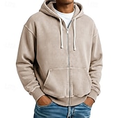 abordables sudaderas basicas hombre-Hombre Sudadera Sudadera con capucha y cremallera completa Azul Piscina Albaricoque Negro Rosa Verde Ejército Con Capucha Plano Cerrar Deporte Casual Diario Ropa de calle Fresco Ropa deportiva Todas