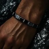 cheap Home Supplies-Men's Hematite Bracelet, Natural Stone Beaded Elastic with Stones, Minimalist Durable Everyday Casual Wear, for Formal Events &amp; Casual Attire, Year-Round Elegant Beaded Bracelet, Jewelry Gift