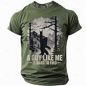 abordables T-shirts amusants pour hommes-Homme T-shirt Drôle Bigfoot Col rond Vêtement Tenue Impression 3D Extérieur Bureau Rue Manche Courte Mode Quotidien Classique