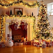 Недорогие LED ленты-Светодиодная гирлянда для рождественской елки, 10 м, 500 светодиодов, гирлянда с теплым белым светом, 8 режимов мерцания, декоративная гирлянда для домашнего рождественского праздничного освещения,