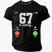  Men's Graphic 67 T Shirt Funny T Shirts Short Sleeve Shirt Short Sleeve T shirt 3D Print Crew Neck Shirt Fashion Designer Basic Daily Vacation Street Blue Black Red Summer Spring Clothing Apparel S M