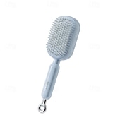 abordables Limpiando suministros-Peine de masaje con cojín retráctil, de diseño portátil para viajes. Cuenta con un anillo de tracción ergonómico, fácil de limpiar y masajeador con cojín de aire, ideal para desenredar cabello grueso