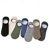 economico calzini da uomo-Per uomo 7 paia Pacchi Multipli Calzini Calzini da Corsa Calzini Casual Nero Blu Colore Semplice Vacanza Sport &amp; Outdoor Quotidiano Base Medio Primavera Autunno Moda Casual