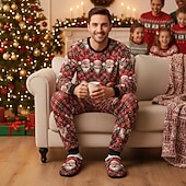 Недорогие Мужские рождественские туфли-Мужские тапочки с принтом Санта-Клауса — праздничное красное лицо Санта-Клауса со светодиодными лампами, уютные плюшевые тапочки для рождественского утра, отдыха и отдыха в праздники