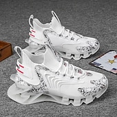 Χαμηλού Κόστους Ανδρικά Παπούτσια Τρεξίματος-Ανδρικά λευκά και γκρι αθλητικά αθλητικά παπούτσια - παπούτσια υψηλών επιδόσεων με αναπνεύσιμο σχεδιασμό για τρέξιμο, υπαίθριες δραστηριότητες και καθημερινή χρήση