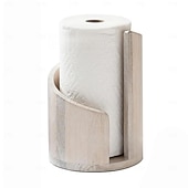 cheap Storage Racks-Mountain Paper Towel Holder Countertop with Mango Wood Round Base and Holder, Wood Paper Towel Holders Countertop, Spiral Design Decorative Storage Box for Bathroom Storage