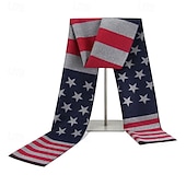 Недорогие Мужские шарфы и перчатки-Муж. Прямоугольный платок на открытом воздухе На каждый день Повседневные Красный Темно-синий ШАРФ Полоса