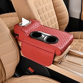 ieftine Serviciul vehiculului-Organizator 5 în 1 pentru consola centrală auto cu suport îmbunătățit pentru coate - husă pentru cotieră din piele ecologică, suport pentru pahare &amp;buzunare de depozitare, potrivire universală pentru