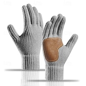 Недорогие Мужские шарфы и перчатки-Муж. 1 пара Зимние Вязаные перчатки Перчатки без пальцев Спорт Мода Спорт и отдых Перчатки Сохраняет тепло Контрастных цветов Осень Черный Белый Винный Темно синий