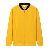 economico Giubbotti Casual-Per uomo Giacca Leggera Giacca Casual Vacanza Quotidiano Traspirante Tasca Primavera Autunno Semplice Moda Classico Collo alla coreana Regolare Nero Giallo Rosso Blu marino Blu reale Giacca