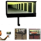 Недорогие Декоративные огни-Брелок для ключей Infinity Garage, настенный держатель для ключей для гаража, брелок с 3D-зеркалом и светодиодной лампой, простая установка для прихожей, офиса, автолюбителя