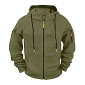 baratos hoodies básicos dos homens-Homens Moletom Full Zip Hoodie Moletom com zíper Azul Preto Branco Verde Tropa Vinho Com Capuz Tecido Zip Up Bolsos Desportos e Ar livre Casual Diário Roupa de rua Designer Básico Primavera Outono