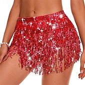 levne Oblečení na břišní tance-Samba Dancewear břišní taneční sukně s třásněmi rave sukně sukně s flitry hip šátek na festivaly kostým pro představení