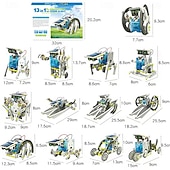 abordables Material de oficina-Experimento científico de ensamblaje solar, rompecabezas de bricolaje, coche de juguete 13 en 1, robot inteligente y divertido, ideal para la educación STEM, juguetes para niños de 6 a 12 años, modelo