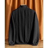 abordables Sweat-shirts basiques-Homme Sweat-shirt Pull Sweat-shirt quart de fermeture éclair Noir Blanche bleu marine Kaki Gris Demi-zip Uni Jacquard Sport &amp; Loisir Occasionnel Quotidien Streetwear Basique Occasionnel Automne Hiver