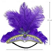 Χαμηλού Κόστους αξεσουάρ-Καραβάλι 2026 Ρίο Καρναβάλι Σαμπού Αξεσουάρ Μωβ Φτερό Χορευτή Κεφαλής για Γυναίκες - Κεφαλοδέτης με Ρινόστον - Κοστούμι Χορευτή Καρναβαλιού Μαρντί Γκρας Κόστος Παρουσίας Φεστιβάλ Βραζιλίας